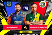 WCL 2025: Match 6, IAC vs SAC Reddy Anna Book Match Prediction – Who will win today’s WCL match between India Champions vs South Africa Champions?